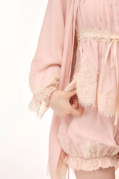 Gilded Dream Lace Pajama Set-Up