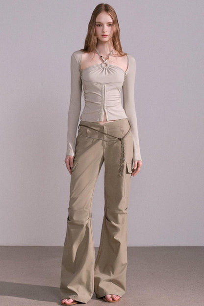 Slim Pleated Halterneck Top