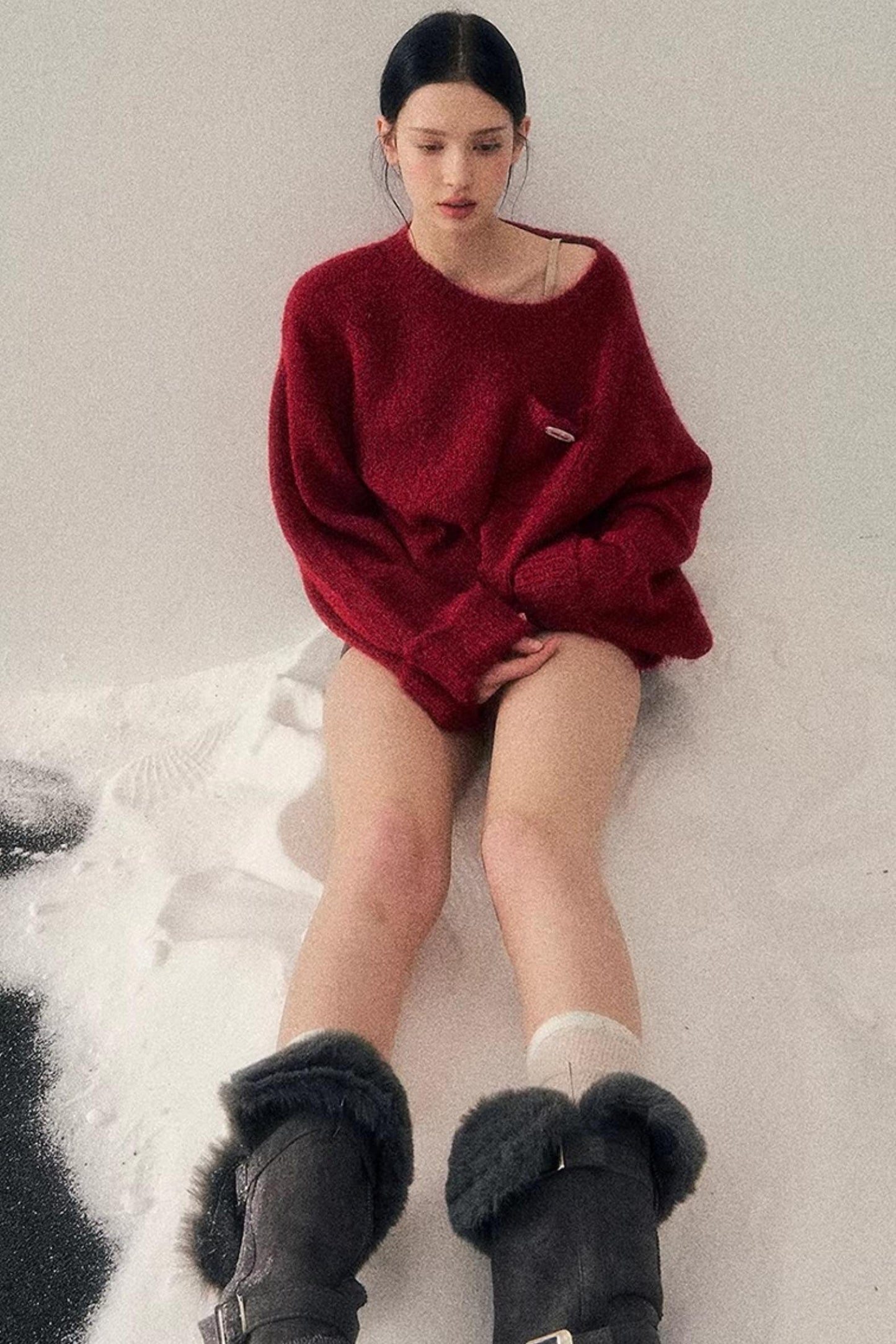 Winter Mohair Red Sweater