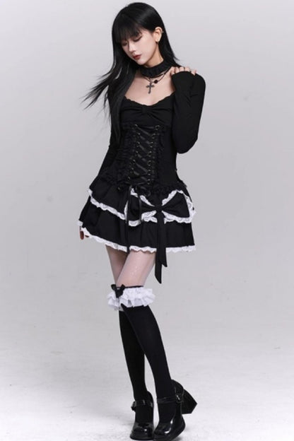 Gothic Black Cinched Top