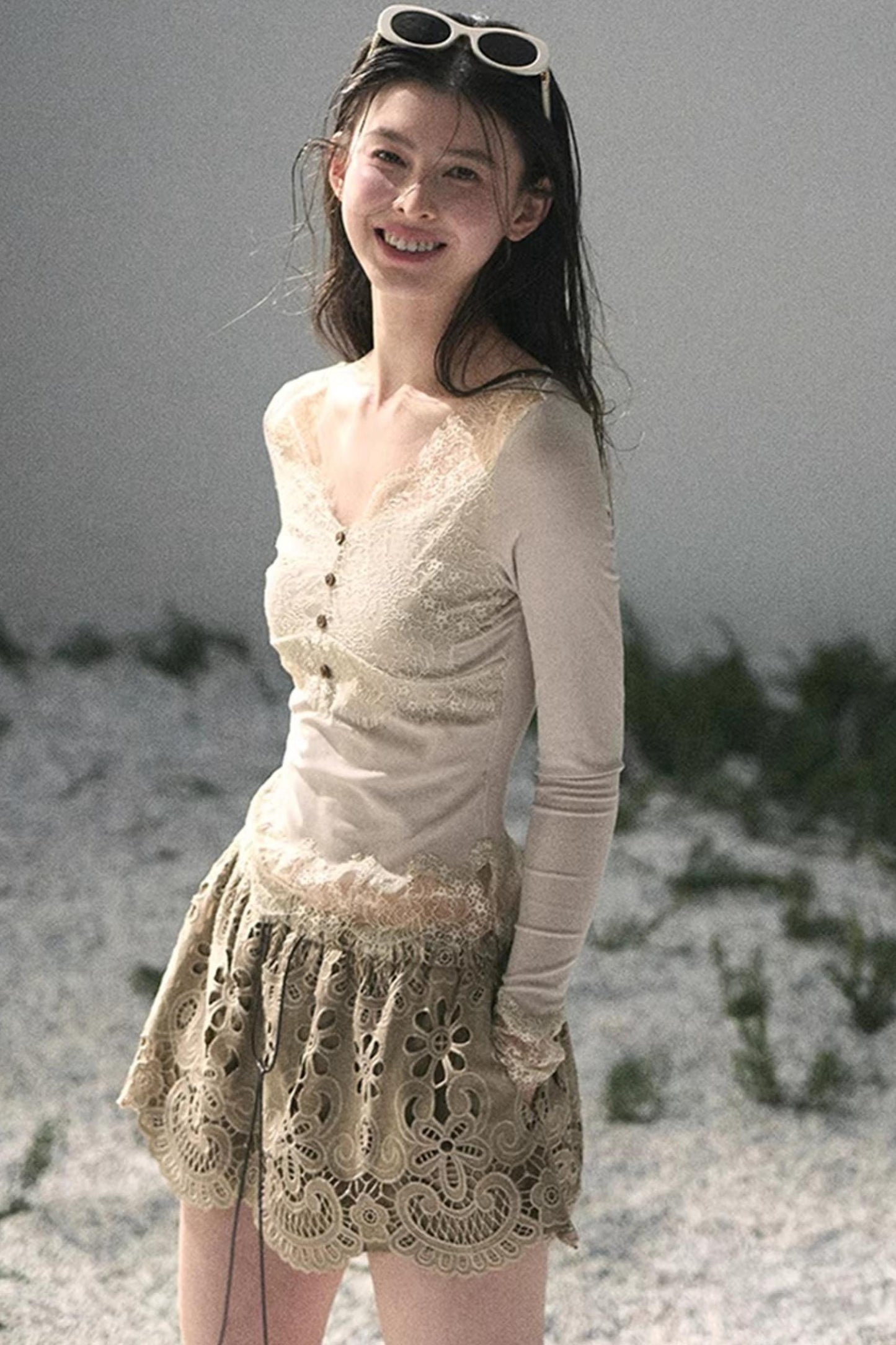 Wind Trace Lace Top