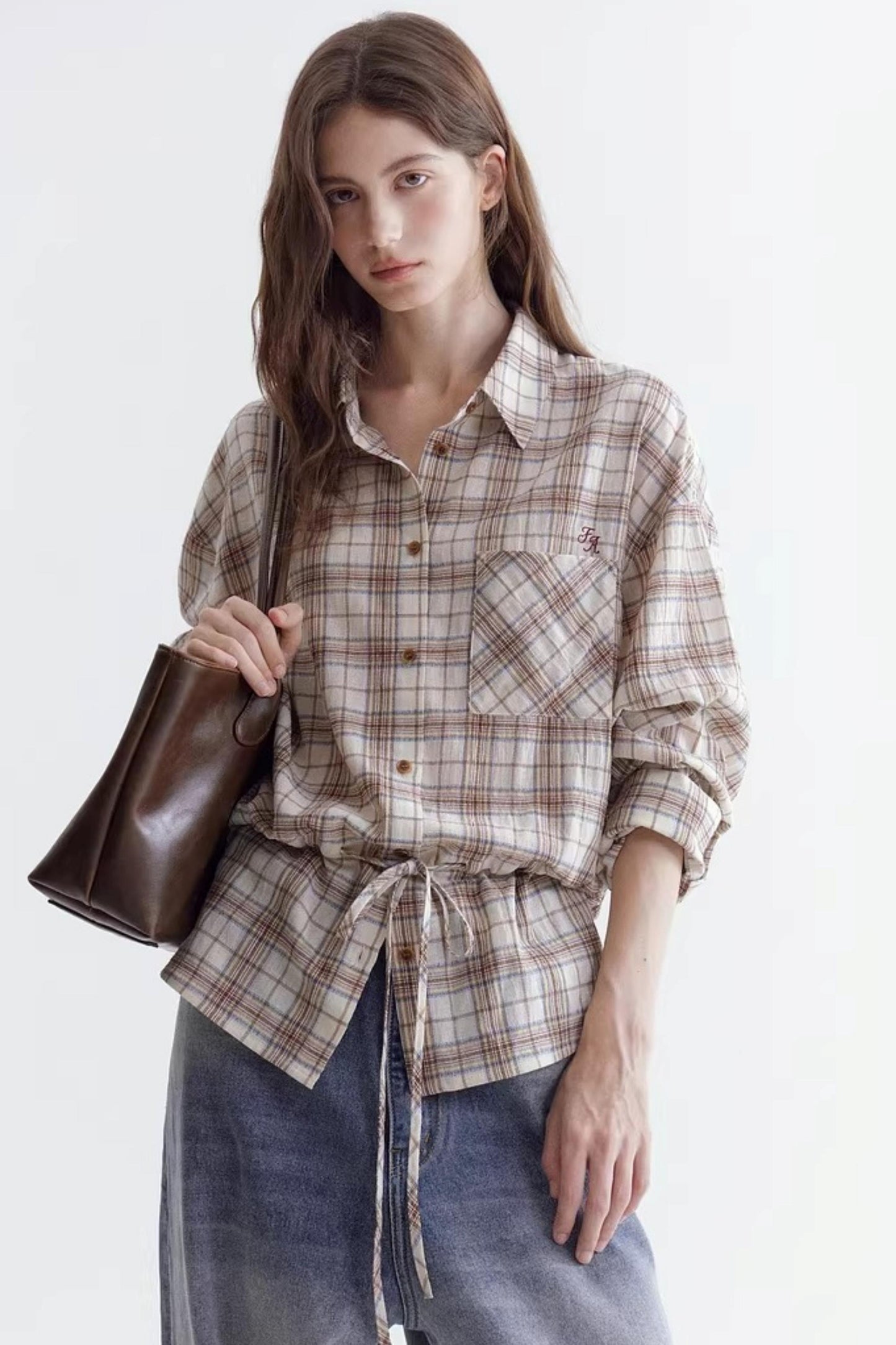 Caramel Milk Crisp Plaid Shirt