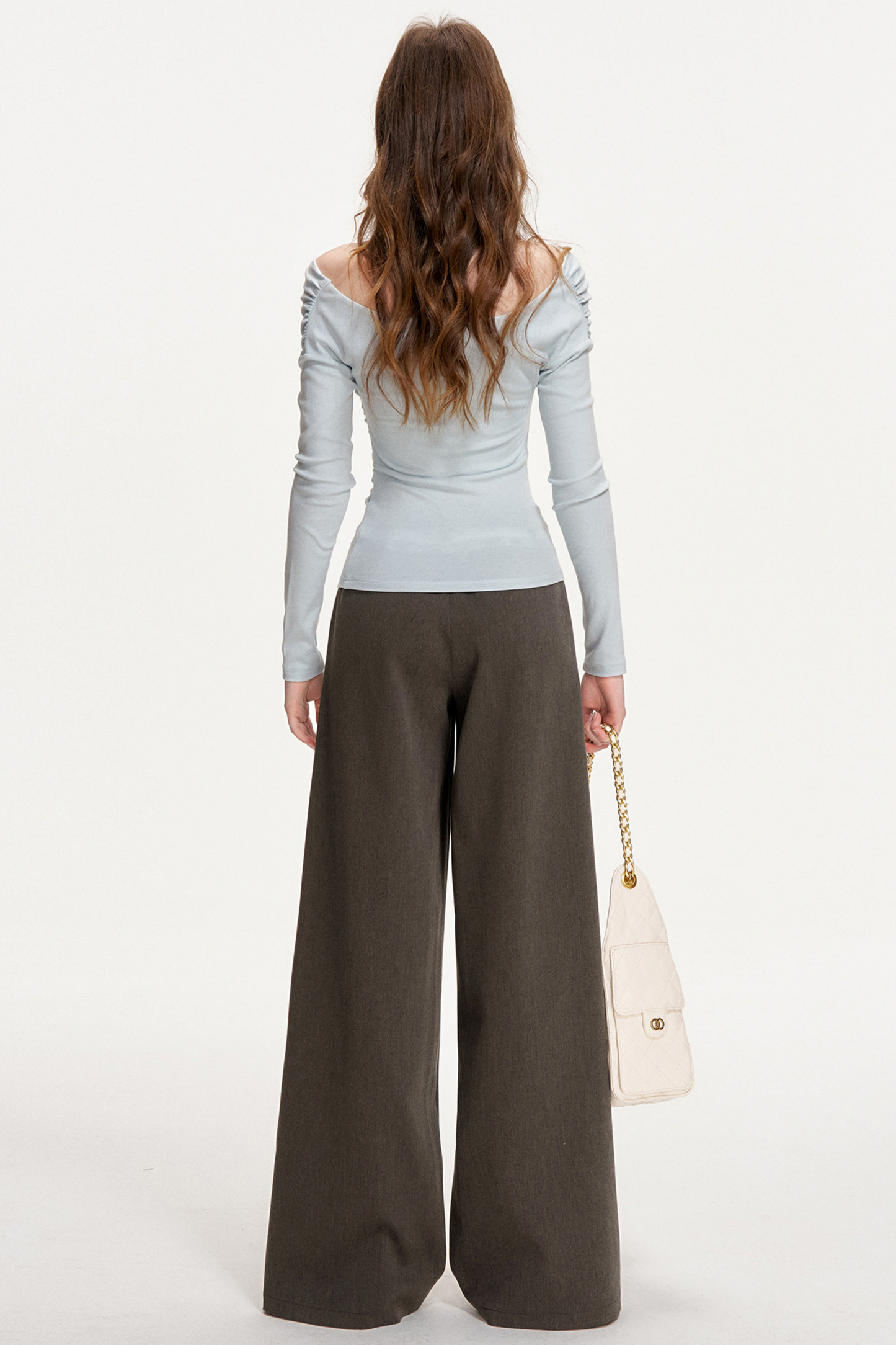 Lace Tencel Wool Pleated Pants