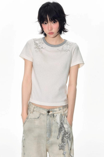 Hand-Painted 3D Printed Womens Wide-Leg Pants