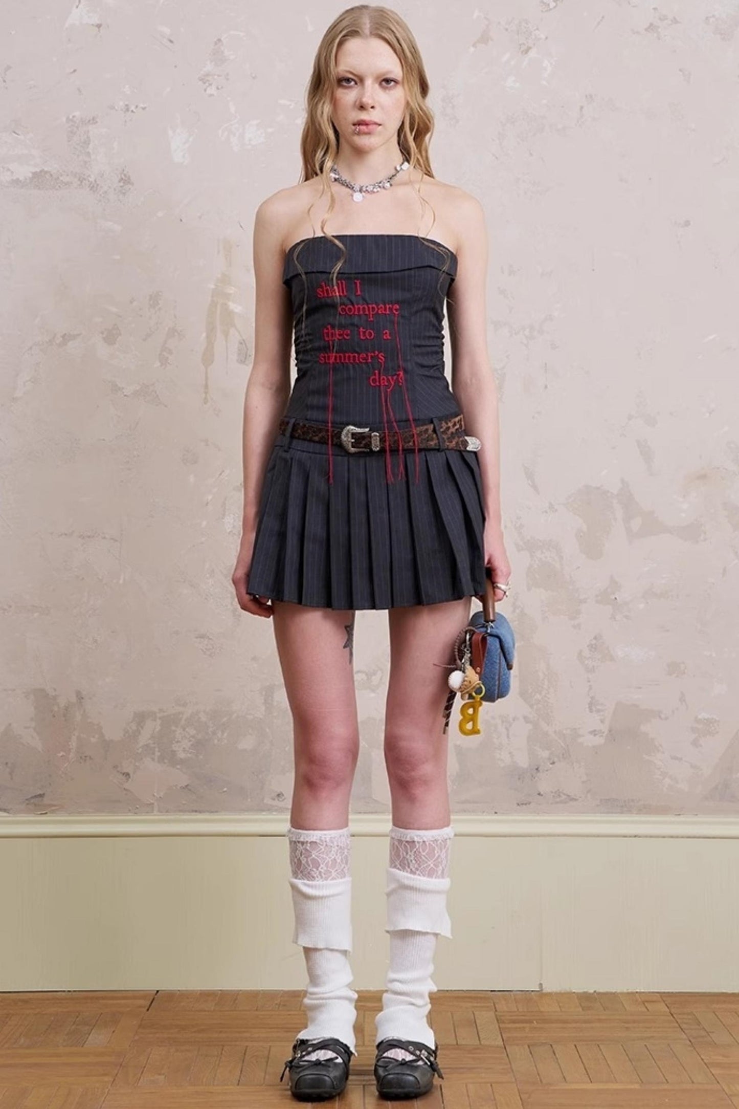 Embroidered Sheath Dress