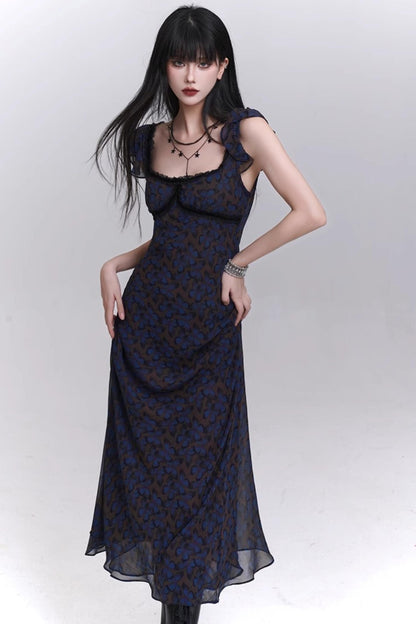 Butterfly Floral Halter Dress