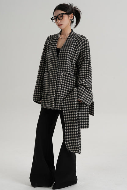 Plaid Wool Coat