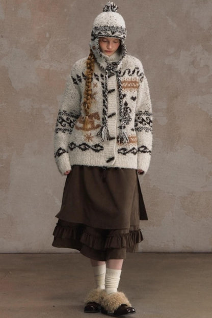 Shirred Culottes Loose Retro Skirt