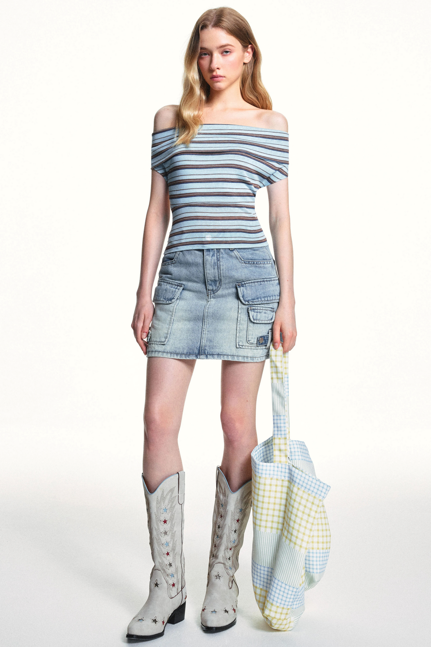Retro Washed Slimming Denim Skirt