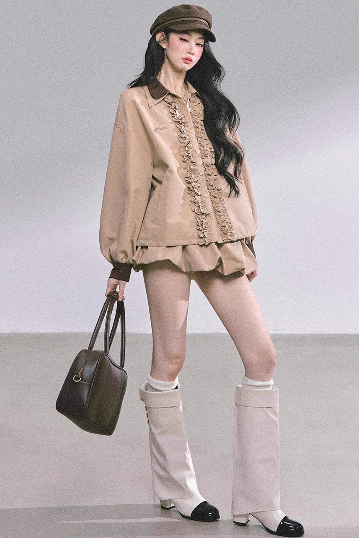 Autumn Two-Piece Jacket Skirt Set-Up