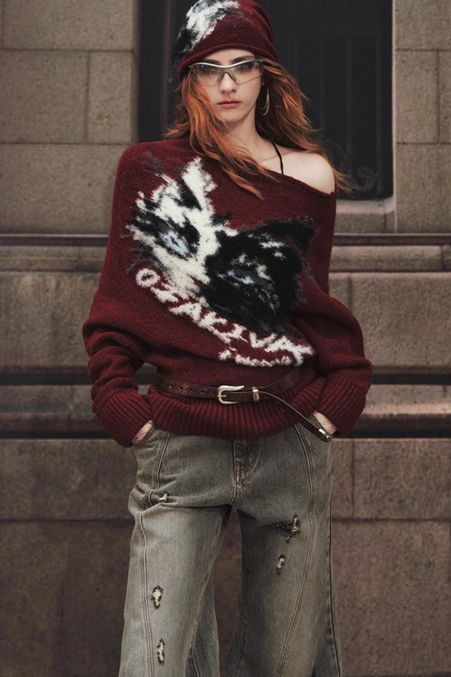 Slanted Long Sleeve Sweater