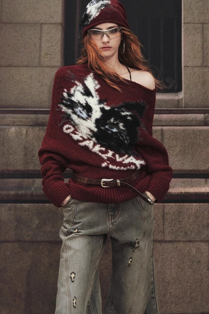 Slanted Long Sleeve Sweater