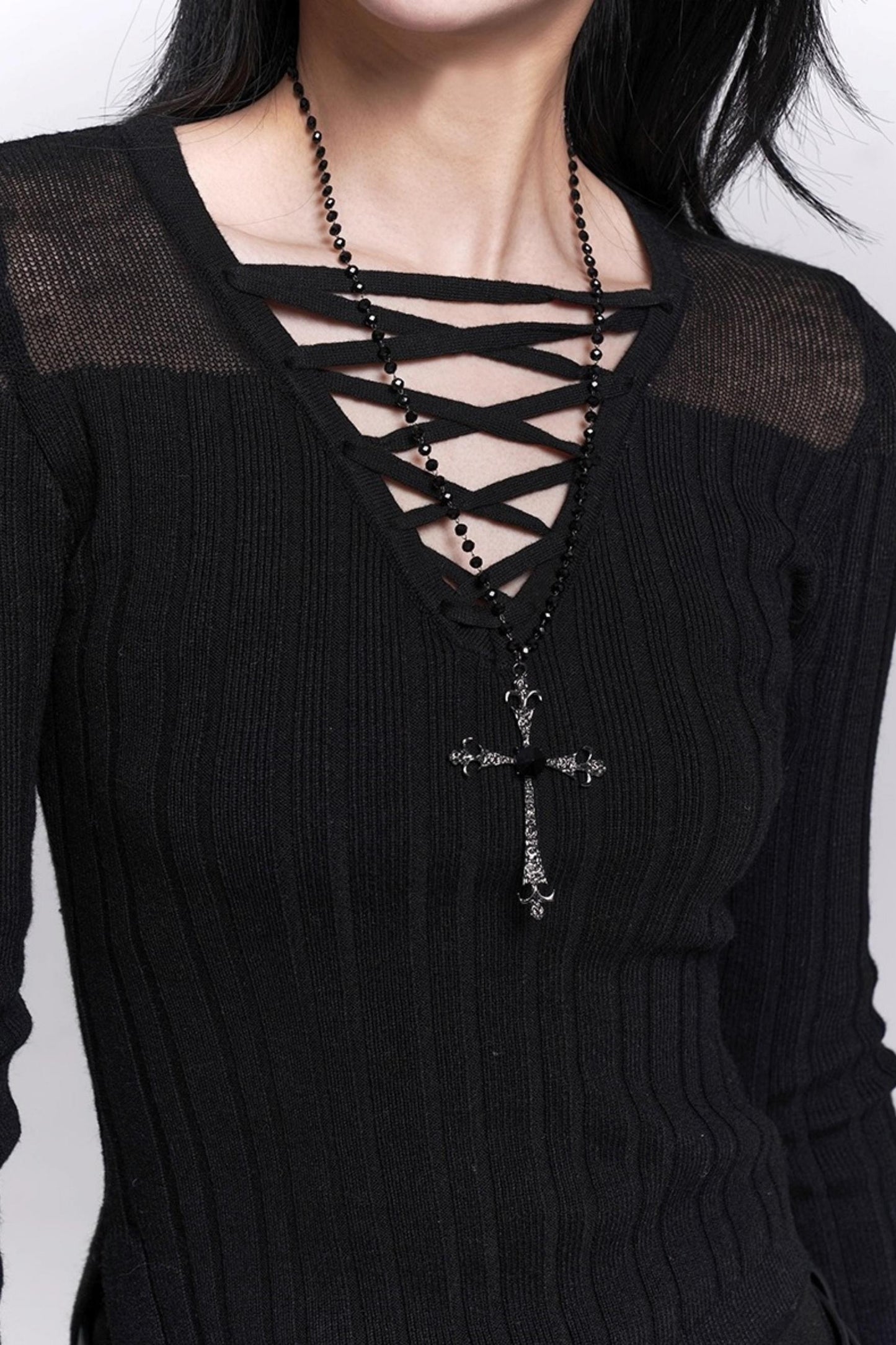 Unique Black Knit Top