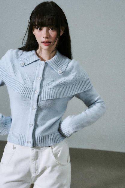 Cashmere Wool Blend Cape Top