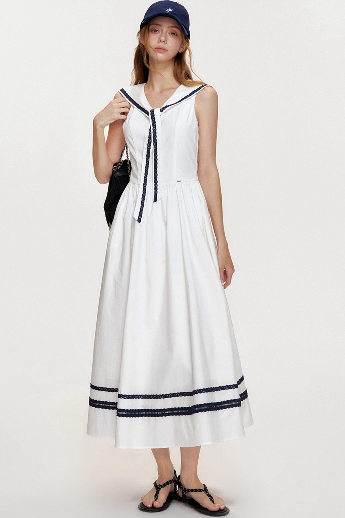 Navy Core Cotton Maxi Dress