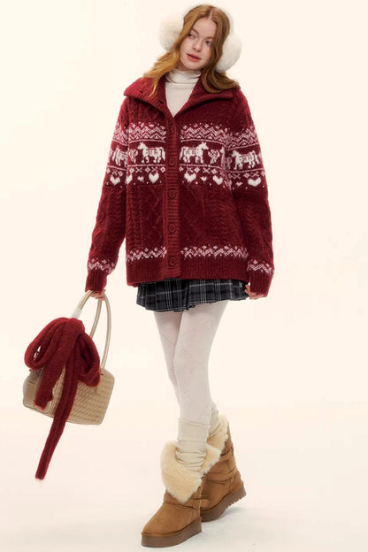 Fair Isle Knit Cardigan