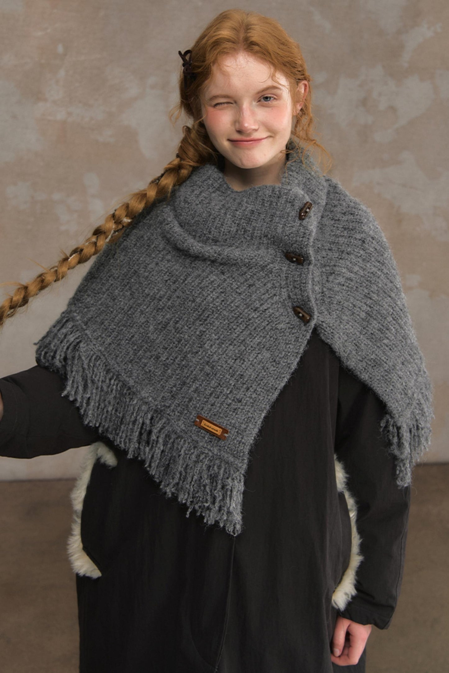 Wool Knitted Cape Cardigan