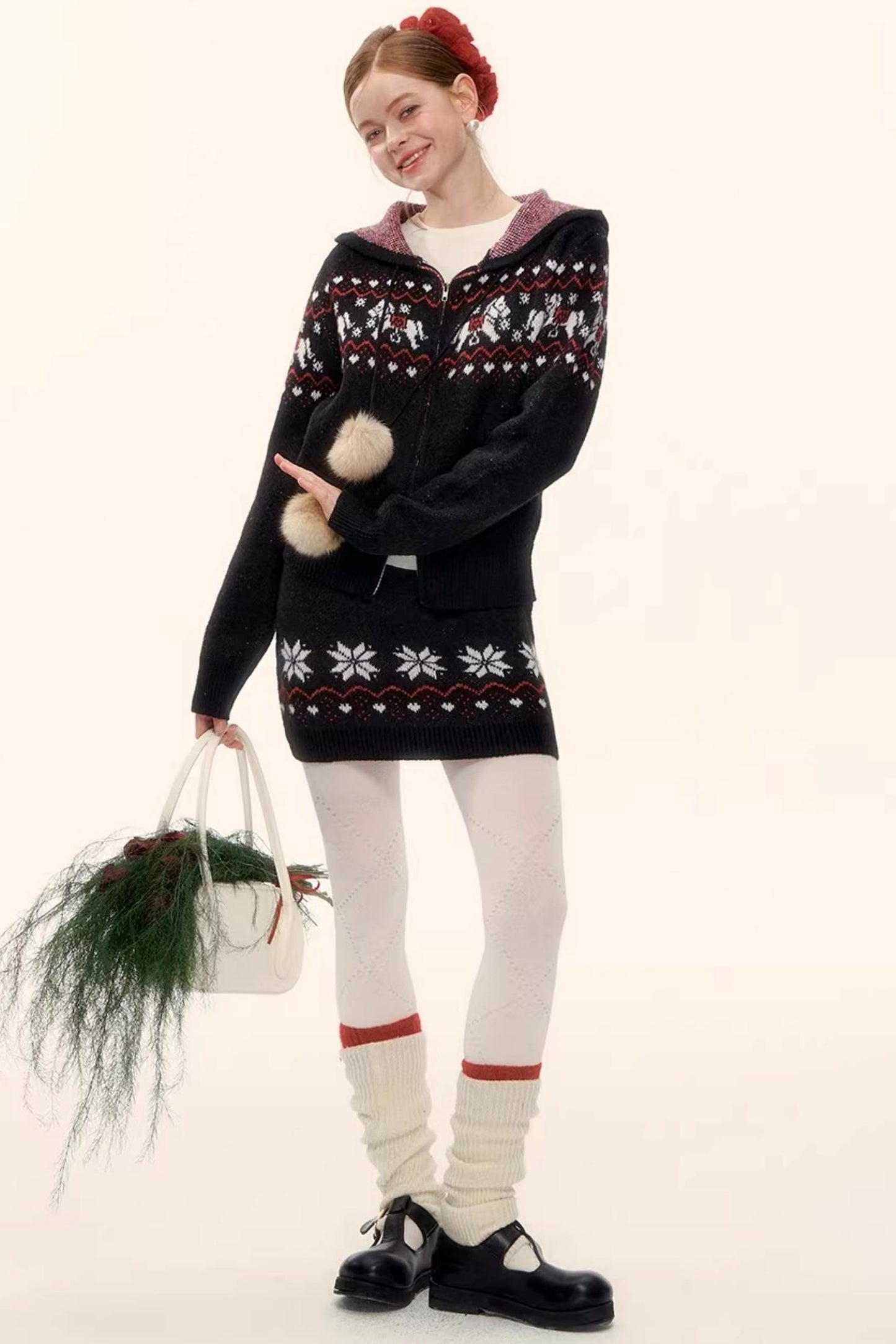 Wool Blend Fair Isle Jacket Set-Up