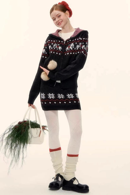 Wool Blend Fair Isle Jacket Set-Up