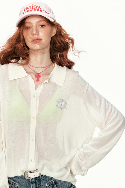 Summer Embroidered Knit Shirt