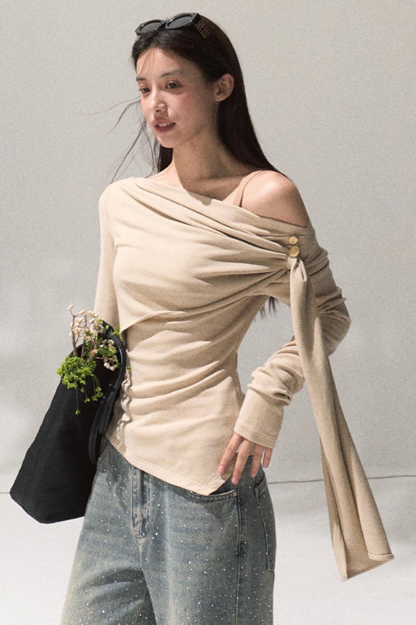 Ancient Shrine Long Sleeve Knit Top