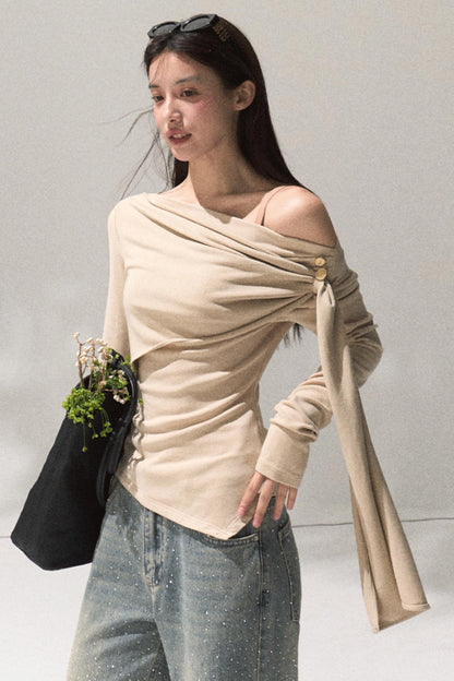 Ancient Shrine Long Sleeve Knit Top