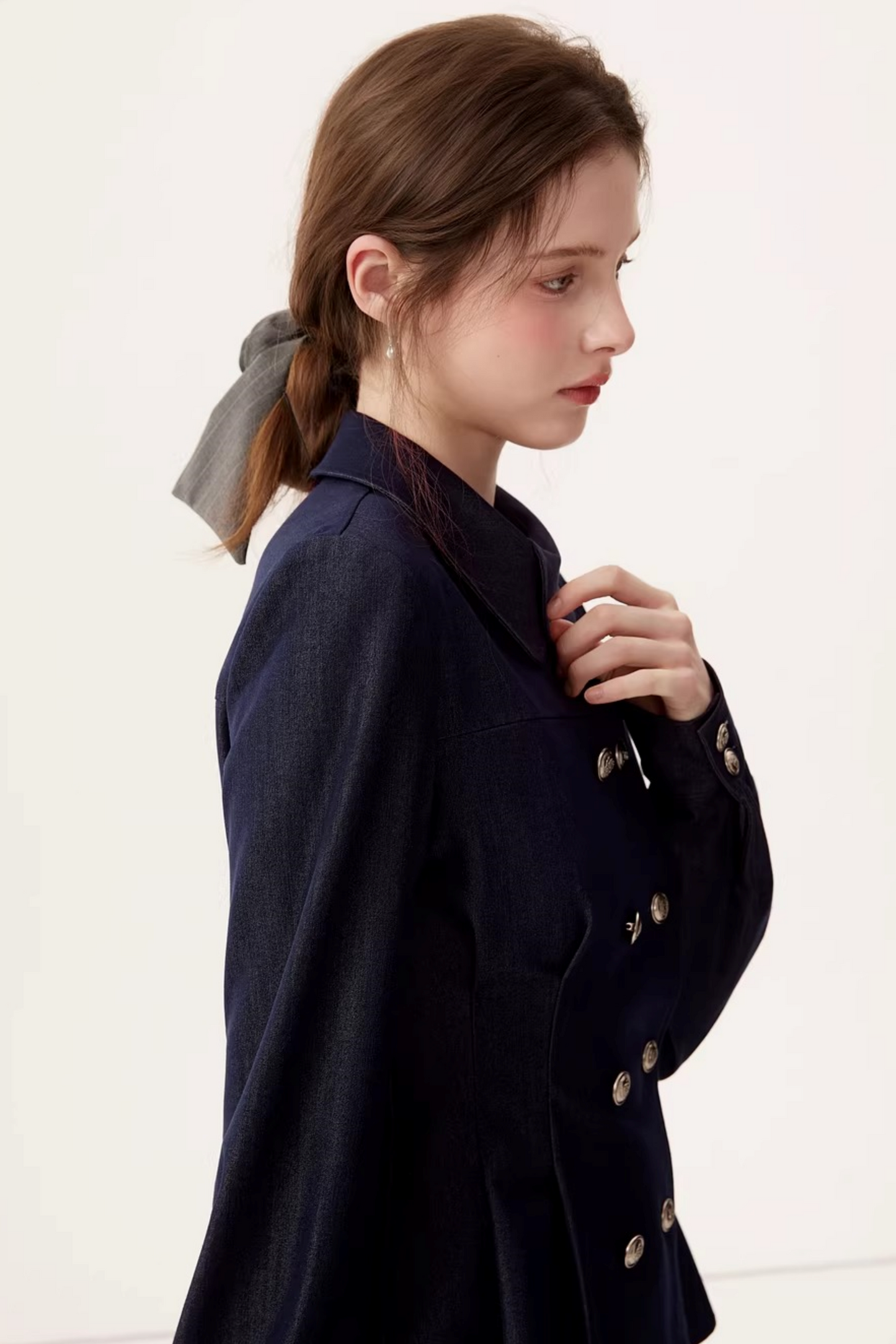 Vintage Faux Denim Blouse