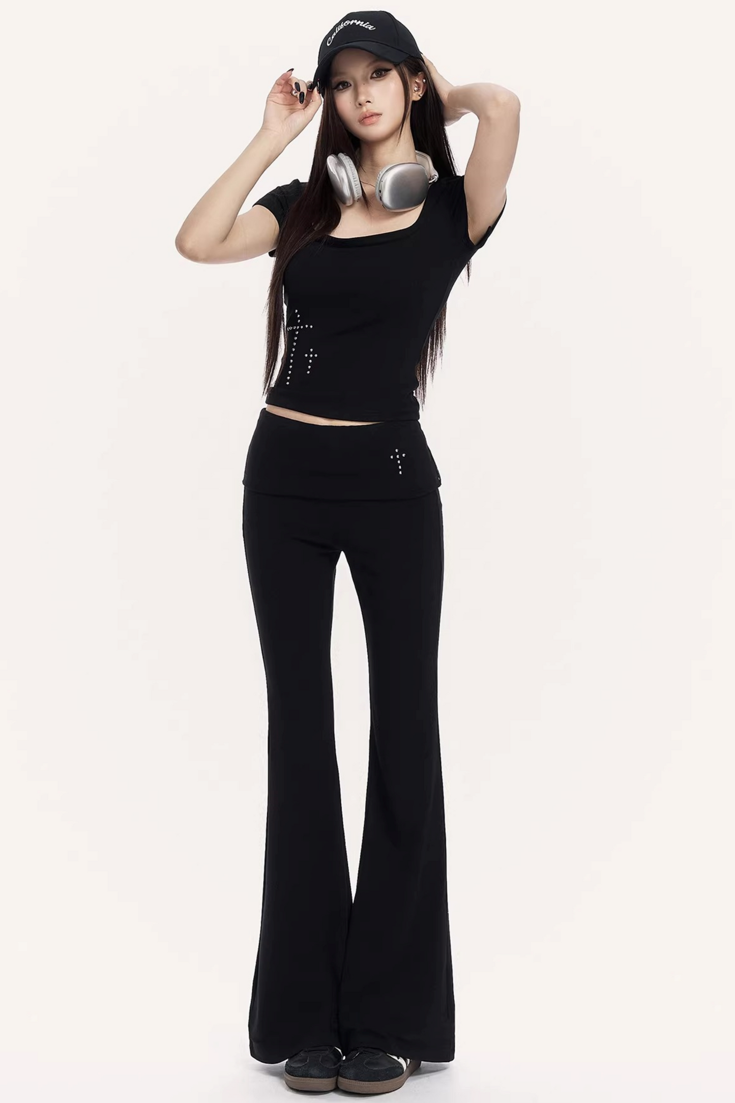 Square Neck Flared Pants Set-Up