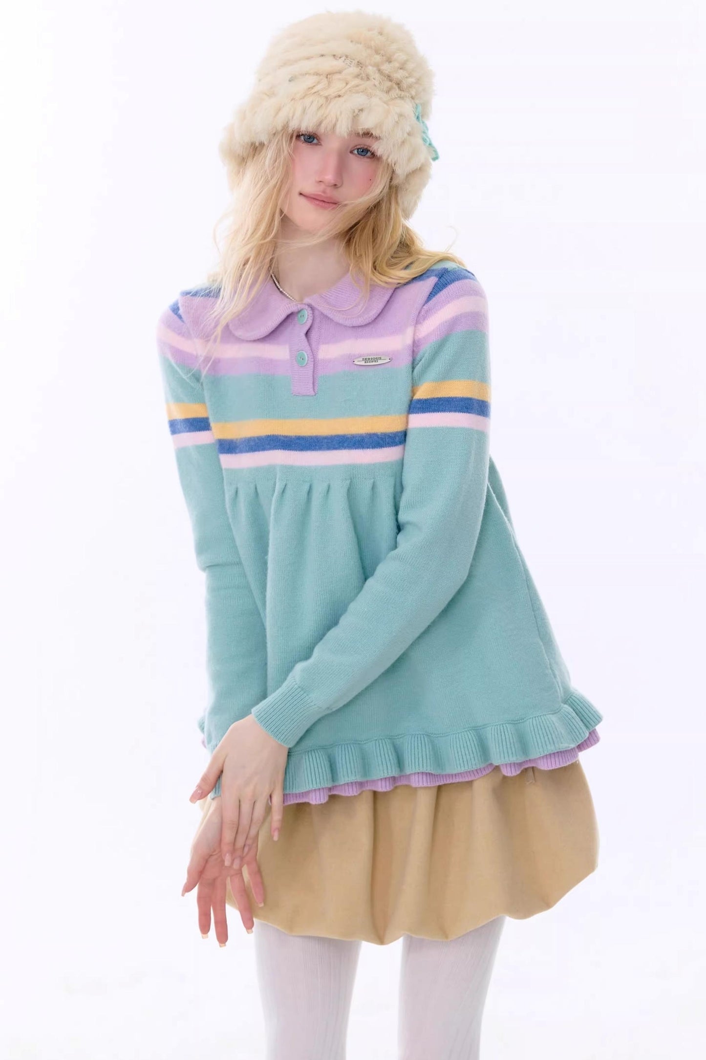 Retro Lace Collar Sweater