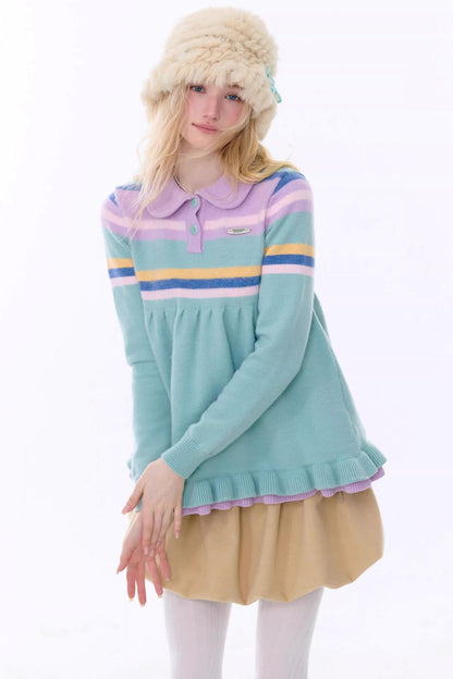 Retro Lace Collar Sweater