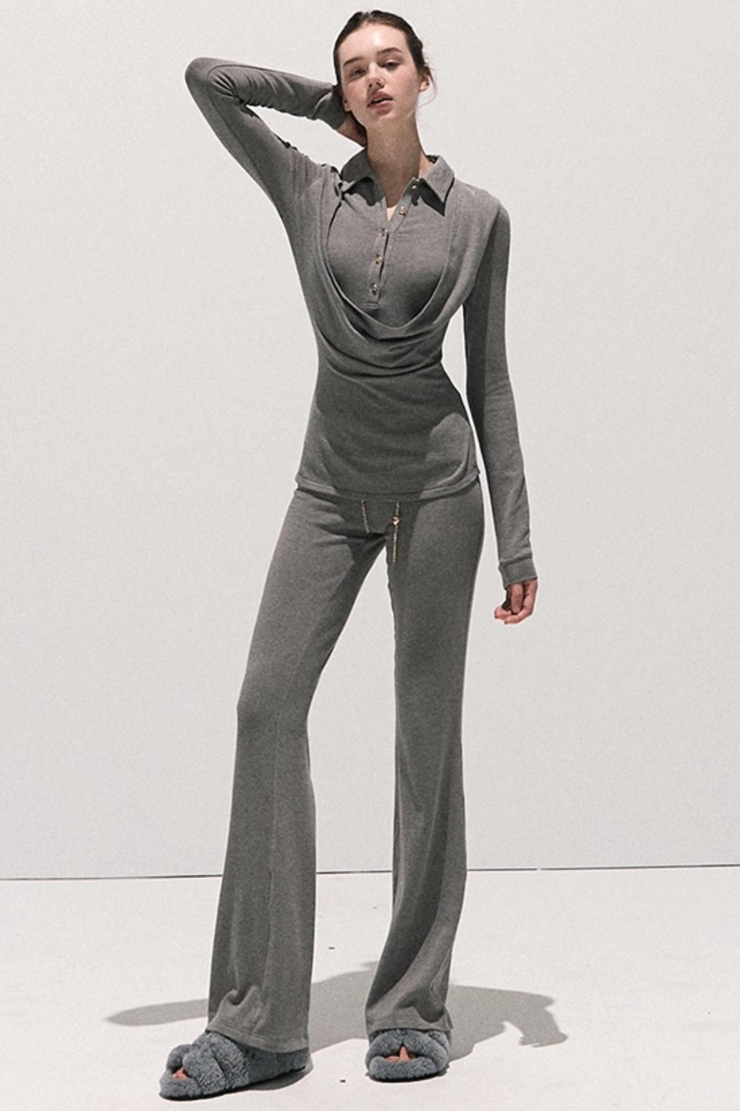 Soft Crewneck Knitwear Trouser Set-Up