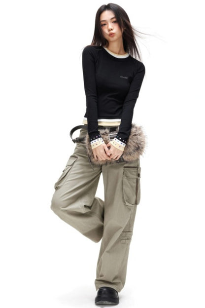 Retro Deconstructed Workwear Pants