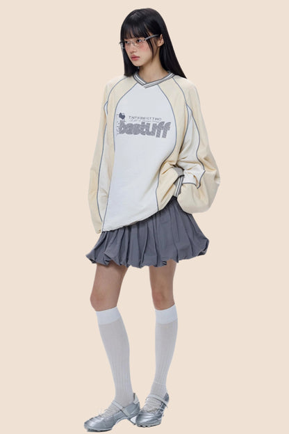 Monogram V-Neck Jersey Sweatshirt