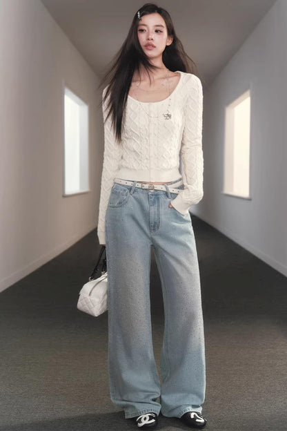 Slimming Cable Knit Sweater