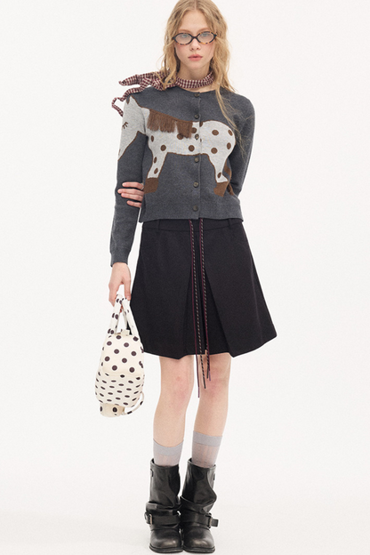 Polka Dot Knit Cardigan