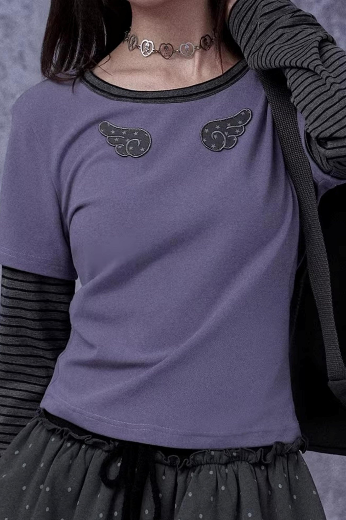 Black and Purple Two-Piece Top