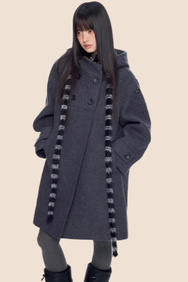 Retro Hooded Woolen Coat