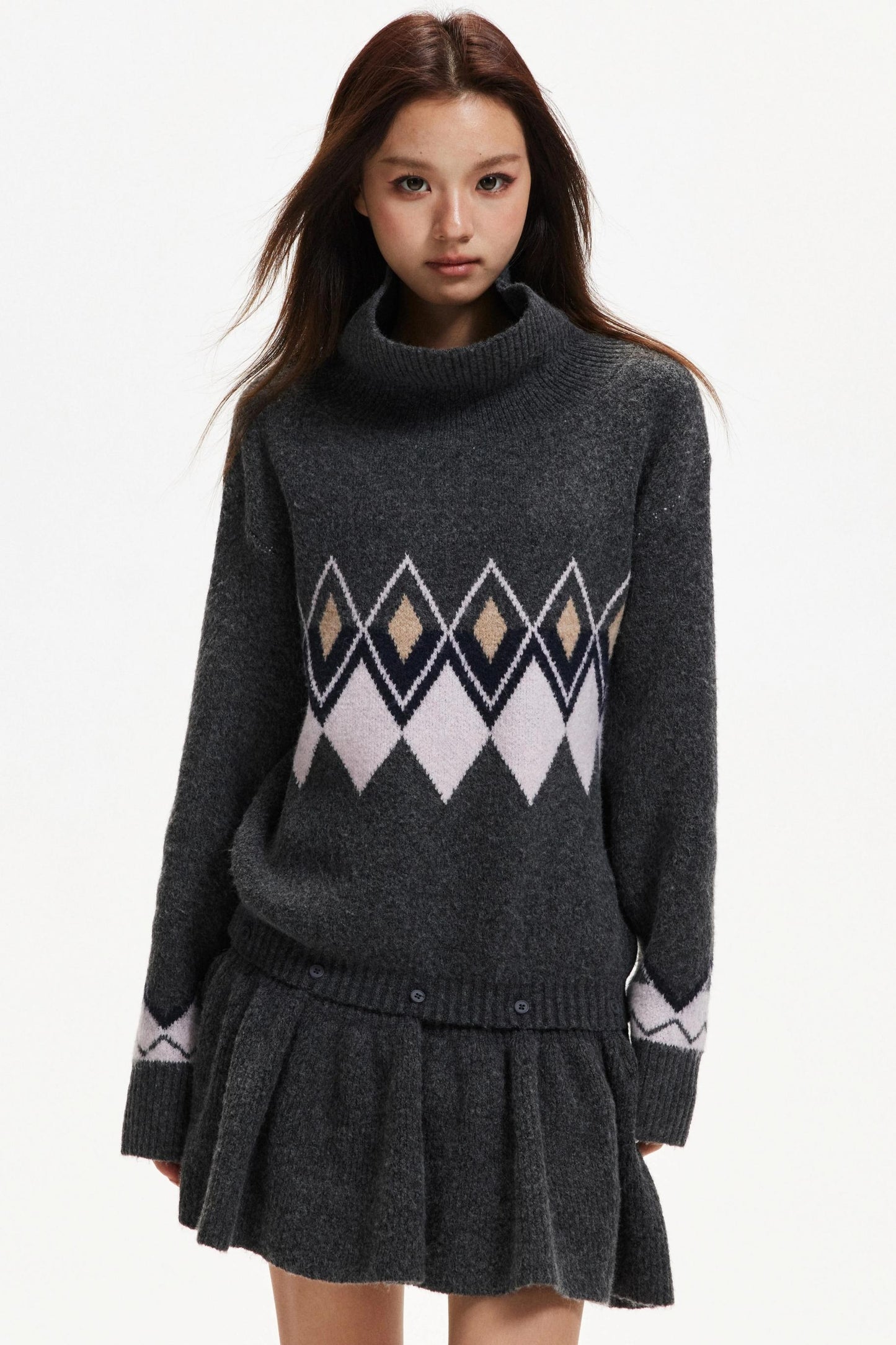 Color-Blocked Diamond Dress