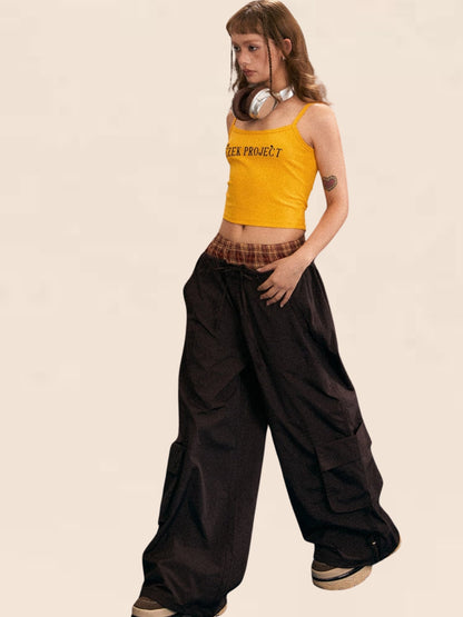 Natural Solid Color Casual Cropped Pants