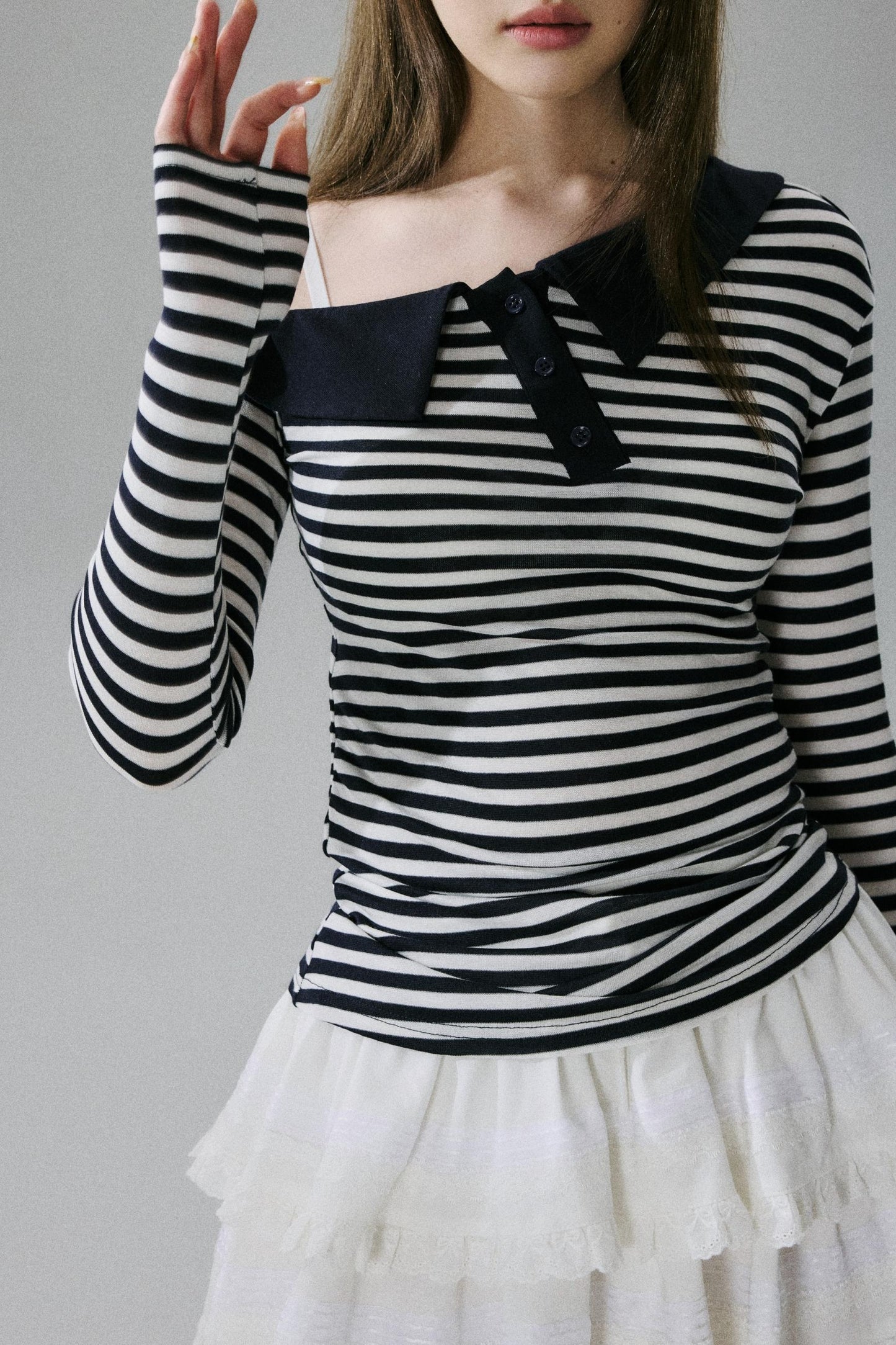 Off-Shoulder Wool Blend Top