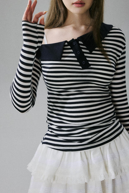 Off-Shoulder Wool Blend Top