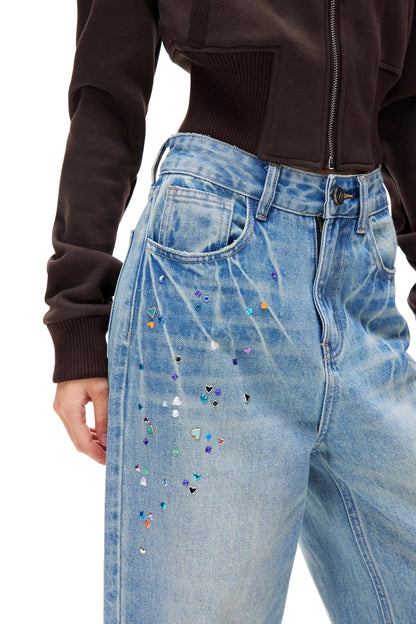 Flash Meteor Rhinestone Jeans