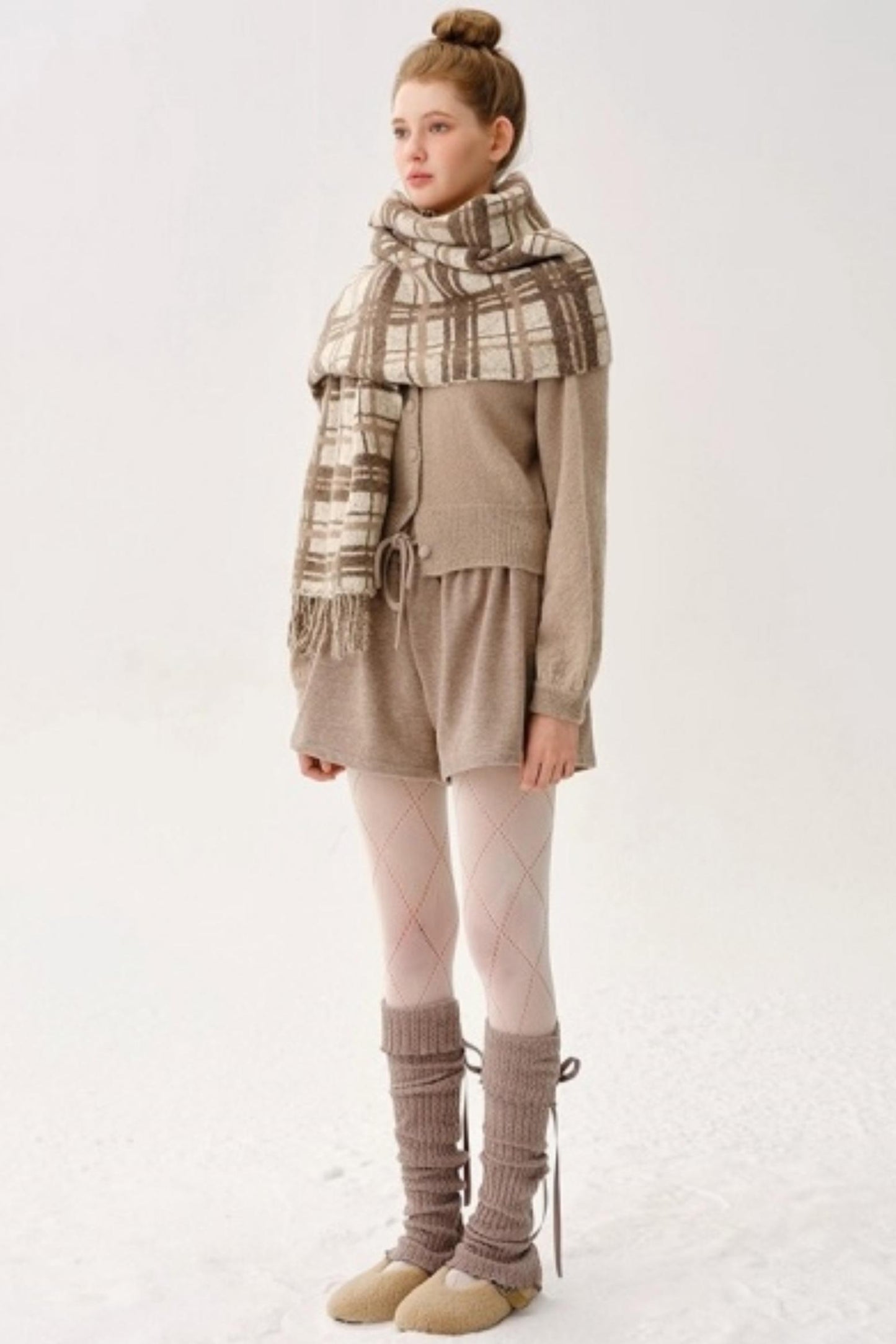 Sheep Wool Blend Fringed Scarf