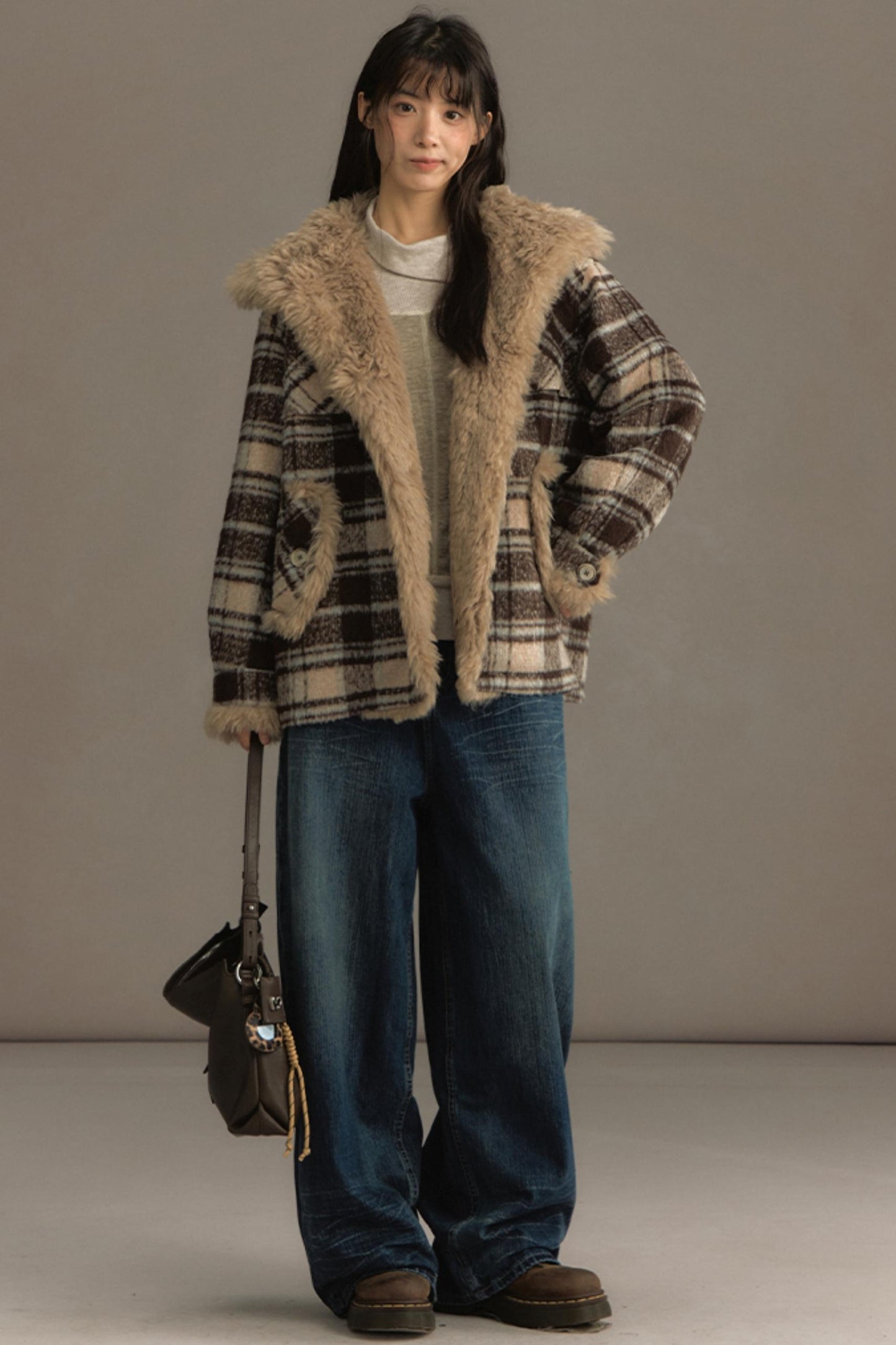 Fuji Plaid Woolen Jacket