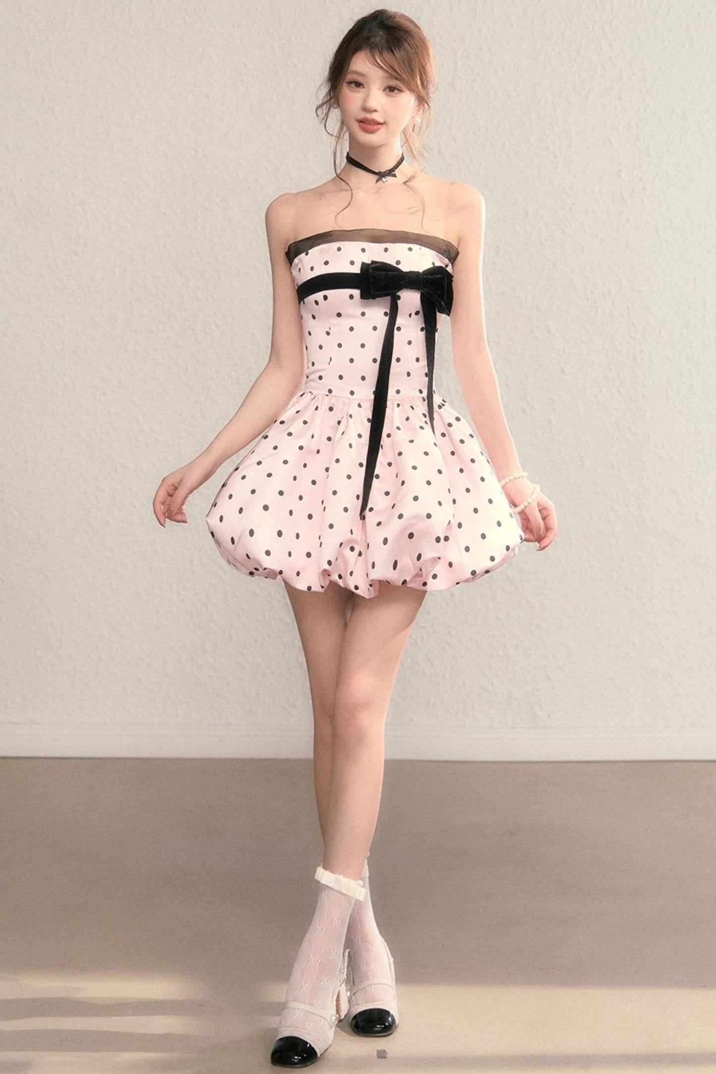 Moonlight Polka Dot Princess Puffy Dress