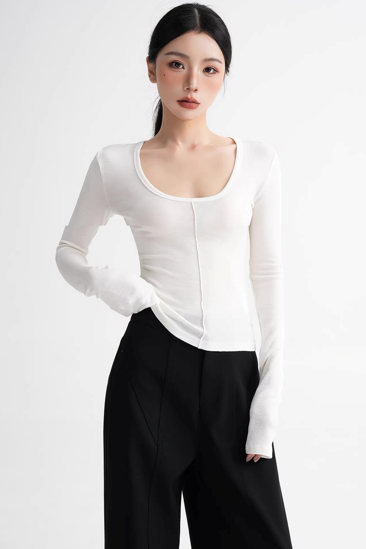 Wool Slim-Fit Stacked Top