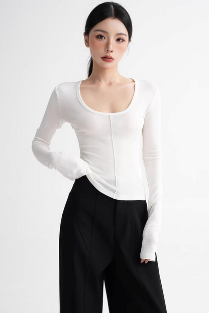 Wool Slim-Fit Stacked Top