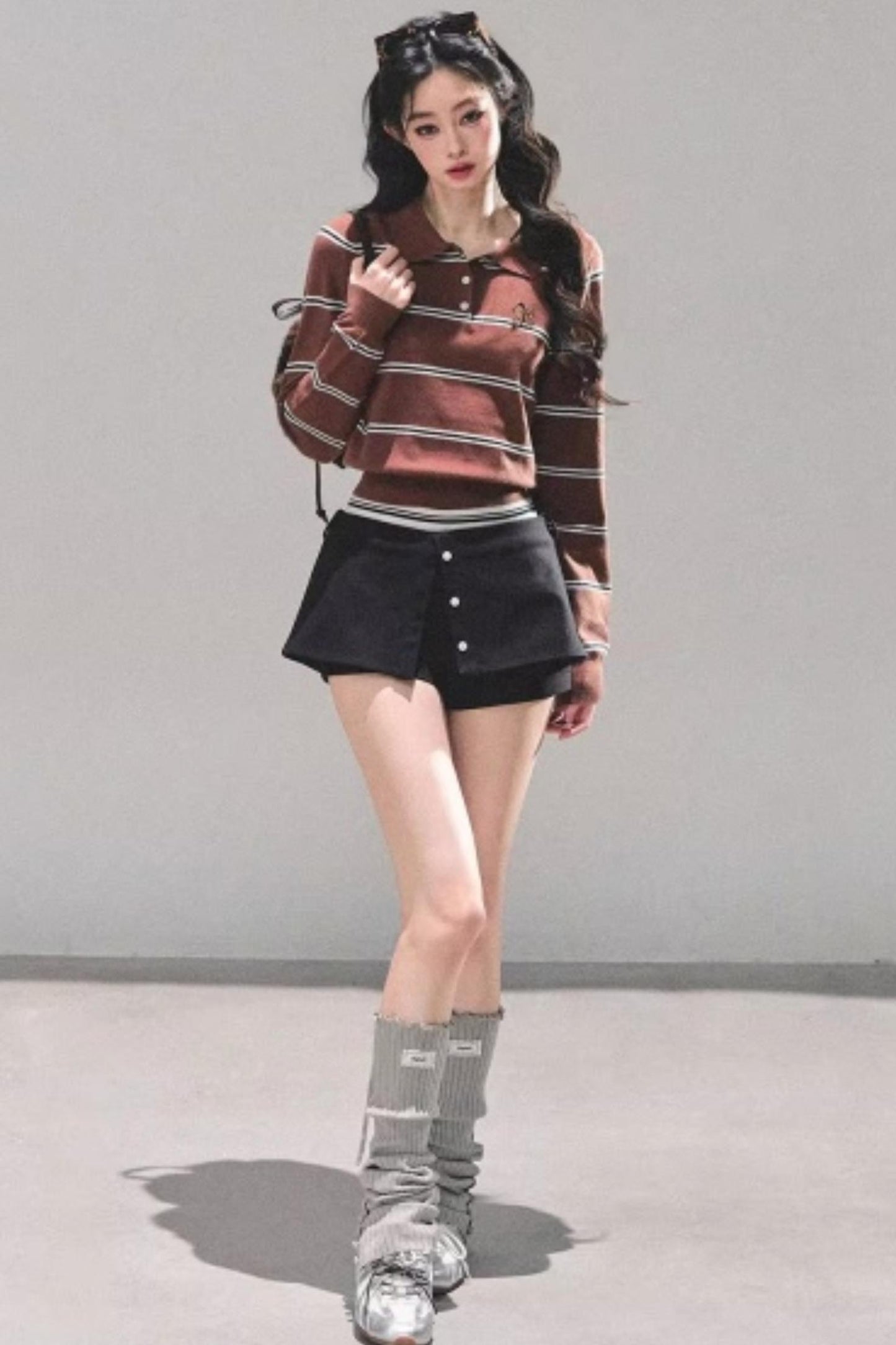 Polo Collar Knit Top