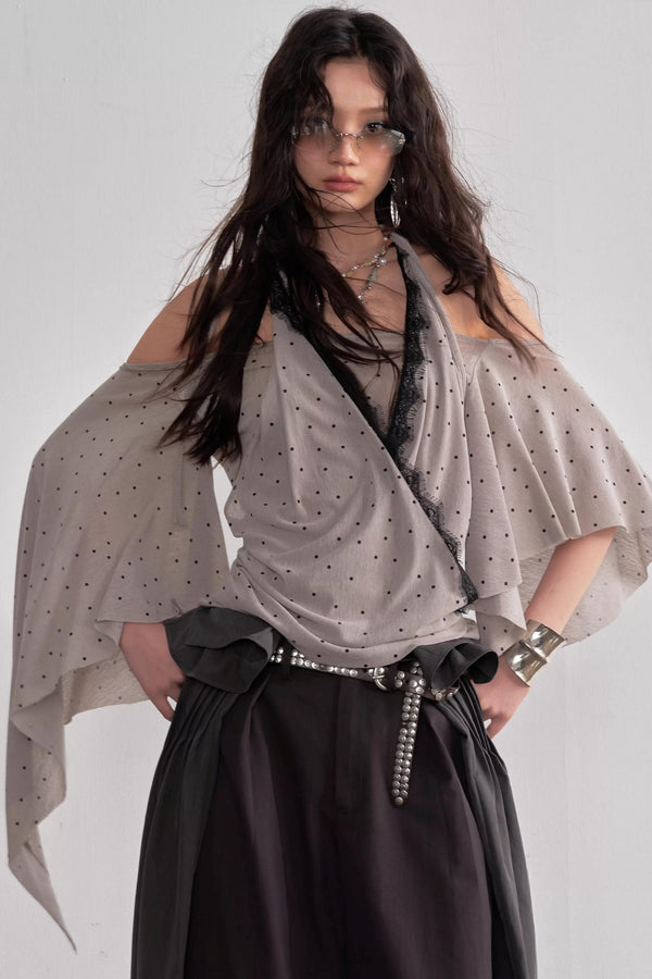Asymmetrical Polka Dot Top