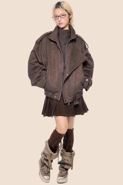 Maillard Faux Suede Retro Jacket